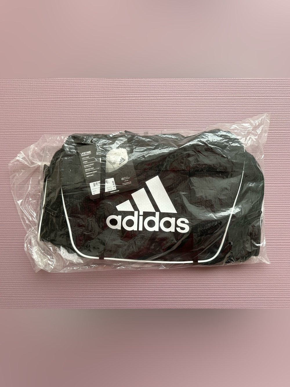 adidas Black Duffel with White Logo